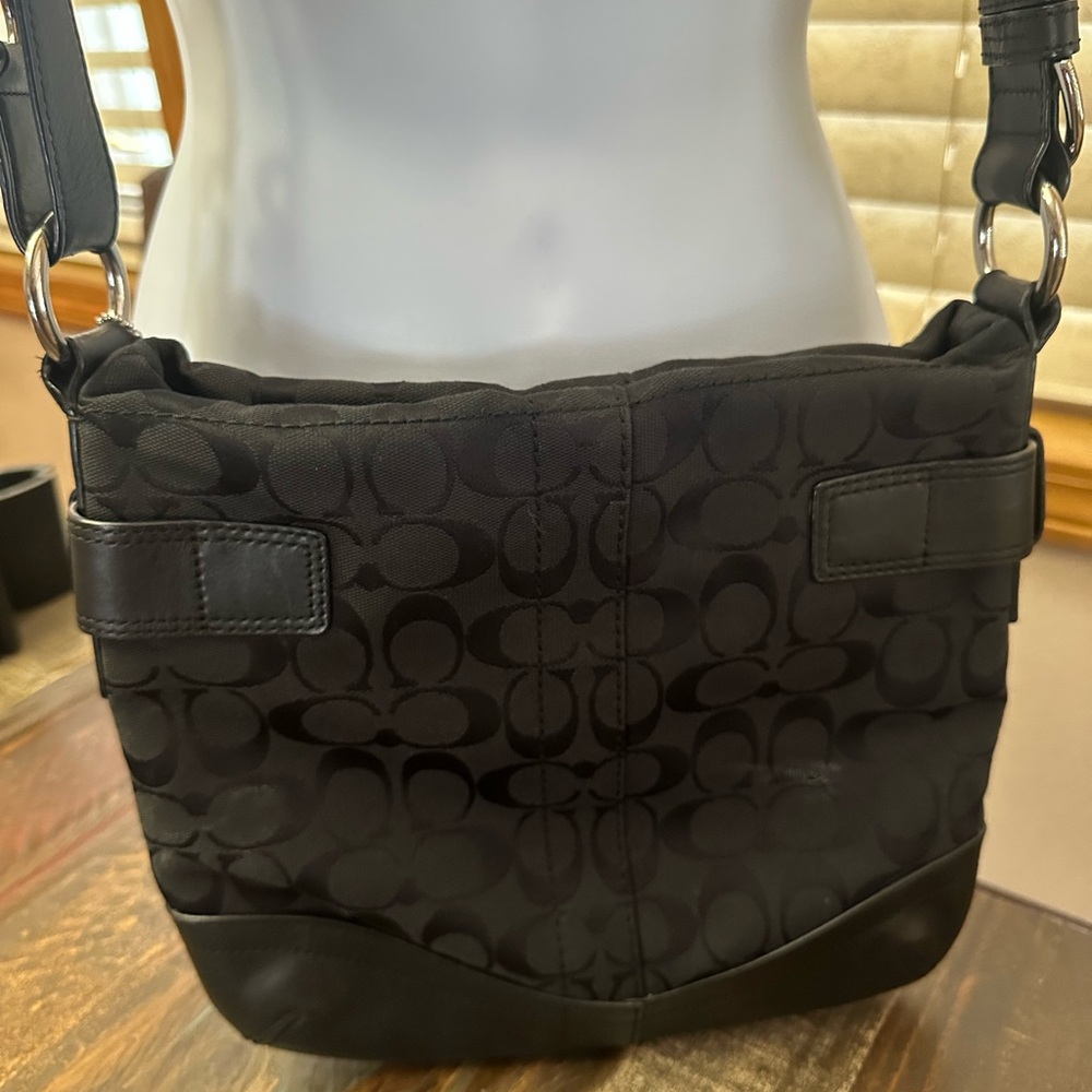 Coach Black Crossbody Bag with Signature Pattern - Picture 2 of 10